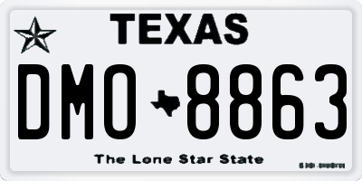 TX license plate DMO8863
