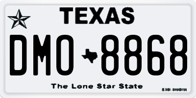 TX license plate DMO8868