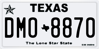 TX license plate DMO8870