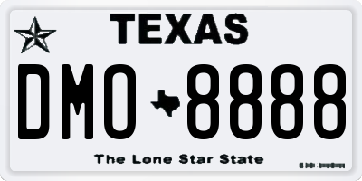 TX license plate DMO8888