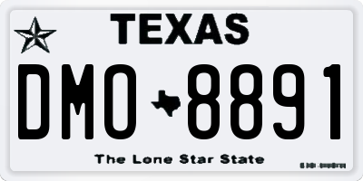TX license plate DMO8891