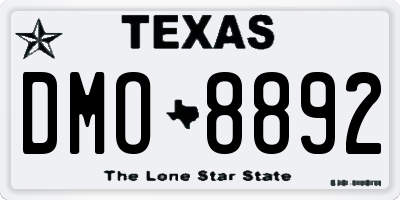 TX license plate DMO8892