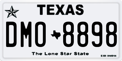 TX license plate DMO8898