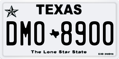 TX license plate DMO8900