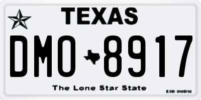 TX license plate DMO8917