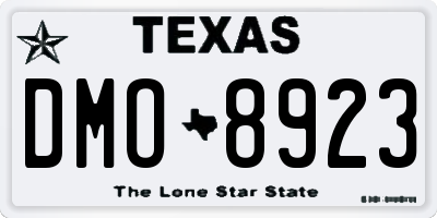 TX license plate DMO8923