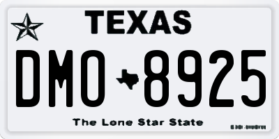 TX license plate DMO8925