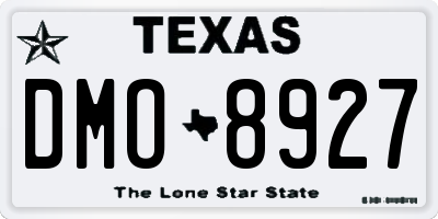 TX license plate DMO8927