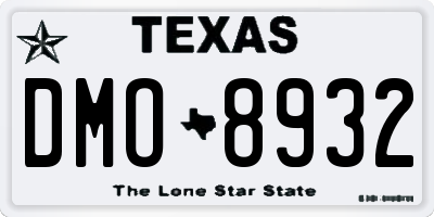 TX license plate DMO8932