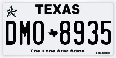 TX license plate DMO8935