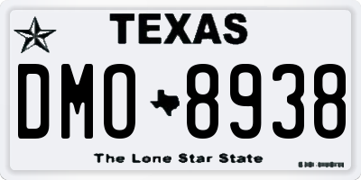 TX license plate DMO8938