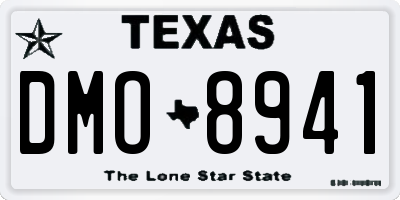 TX license plate DMO8941