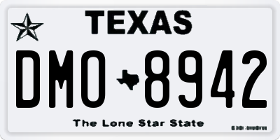 TX license plate DMO8942