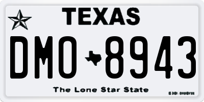 TX license plate DMO8943