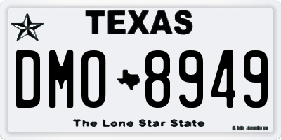 TX license plate DMO8949