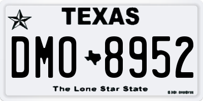 TX license plate DMO8952