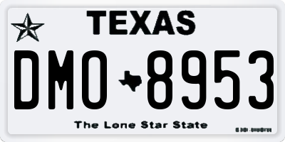 TX license plate DMO8953