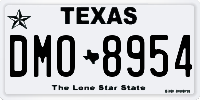 TX license plate DMO8954