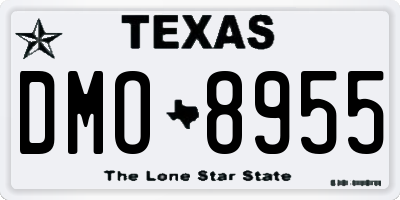 TX license plate DMO8955