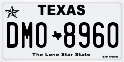 TX license plate DMO8960