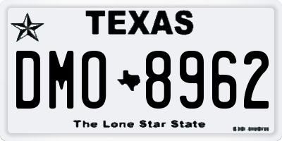 TX license plate DMO8962