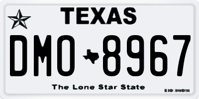 TX license plate DMO8967