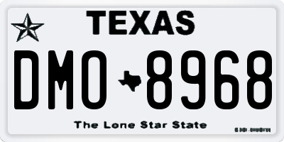 TX license plate DMO8968