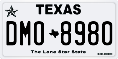 TX license plate DMO8980