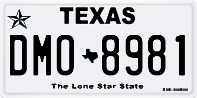 TX license plate DMO8981