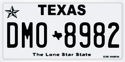 TX license plate DMO8982