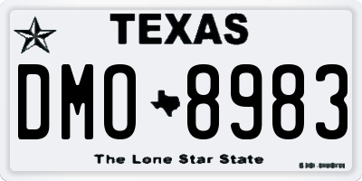 TX license plate DMO8983