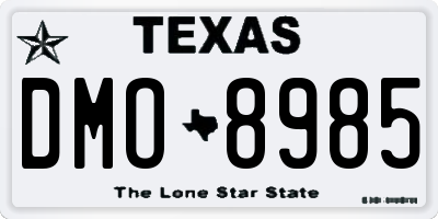 TX license plate DMO8985