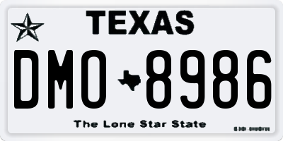 TX license plate DMO8986