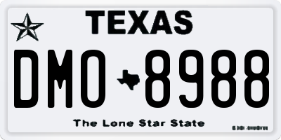 TX license plate DMO8988