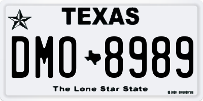 TX license plate DMO8989