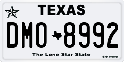 TX license plate DMO8992