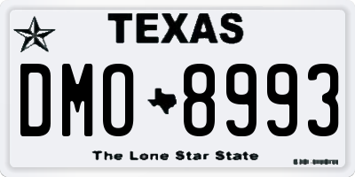 TX license plate DMO8993