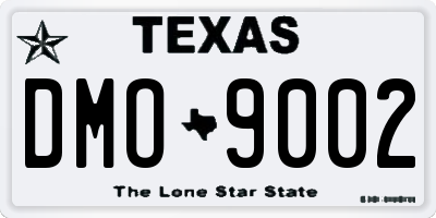 TX license plate DMO9002