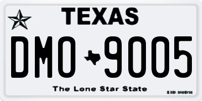 TX license plate DMO9005