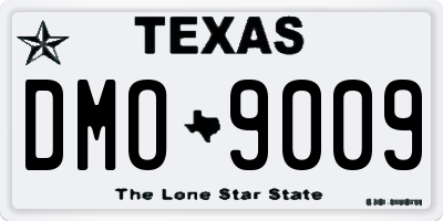 TX license plate DMO9009