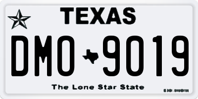 TX license plate DMO9019