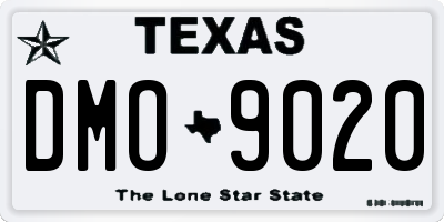 TX license plate DMO9020