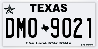 TX license plate DMO9021