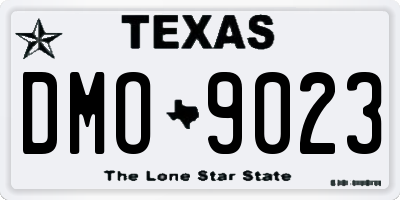 TX license plate DMO9023