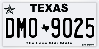 TX license plate DMO9025
