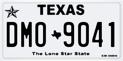 TX license plate DMO9041