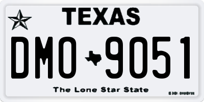 TX license plate DMO9051
