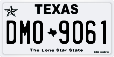 TX license plate DMO9061