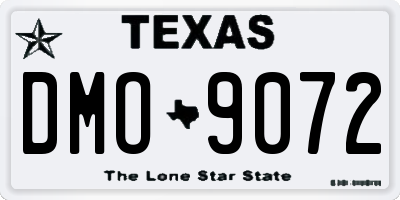TX license plate DMO9072