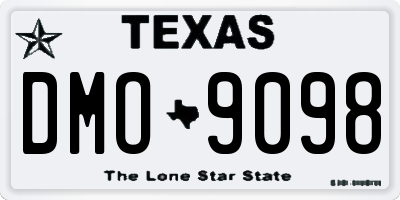 TX license plate DMO9098